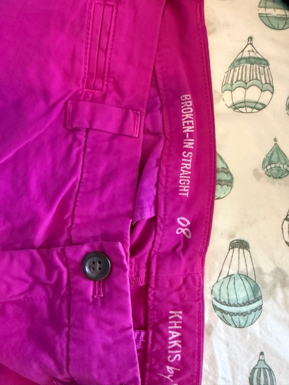 GAP Fuchsia Broken-In Straight Khaki - Picture 3 of 5